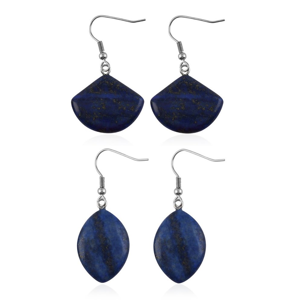 Lapis Lazuli (2) Pairs Sterling Silver Earrings